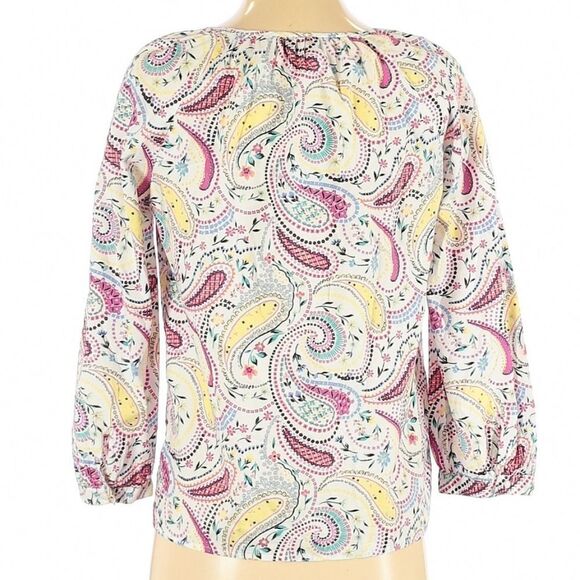 Talbots 3/4 Sleeve Paisley Print Blouse - Picture 3 of 3